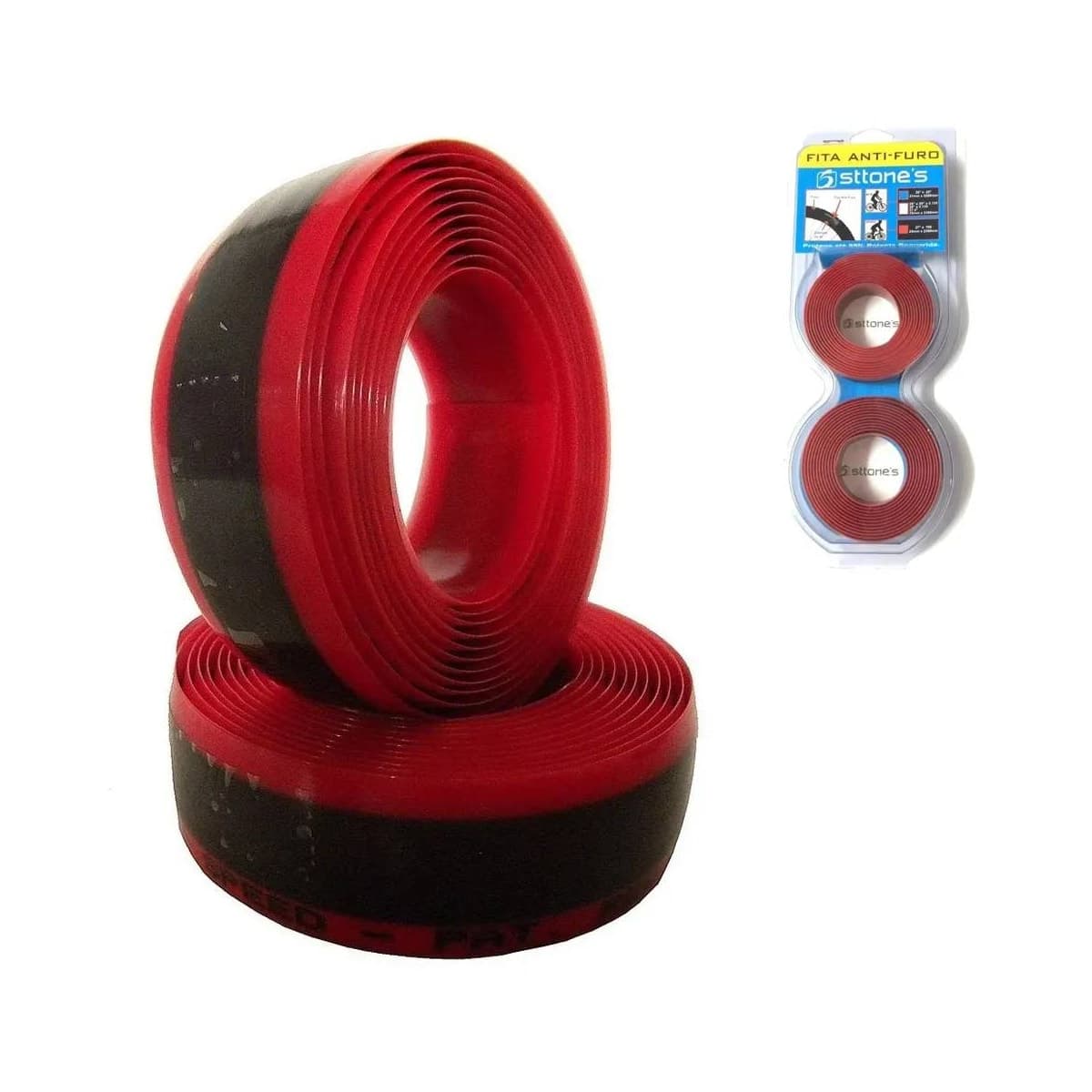 Fita Protetora Anti Furo Bicicleta Speed 24mm Vermelha Par