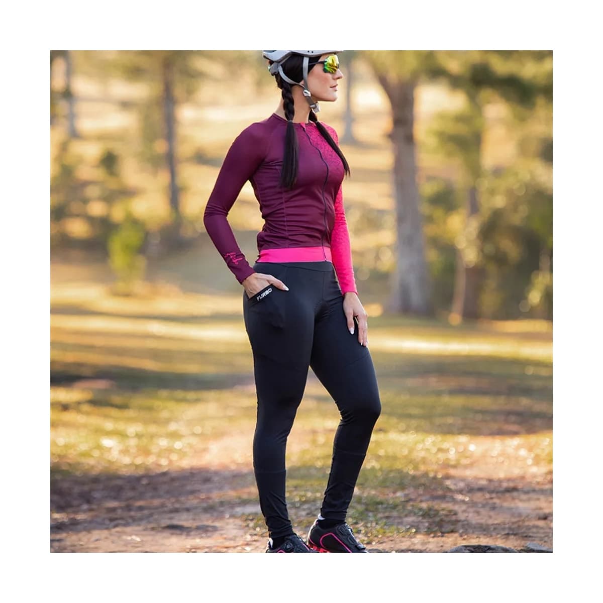 Calça Ciclismo Feminina Furbo Hermana Com Bolso HT-90