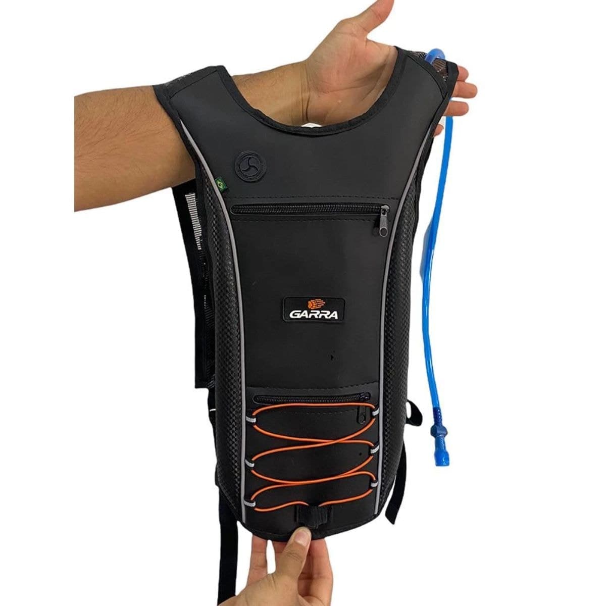 Mochila Hidratação Gara7 Preto Laranja 2L