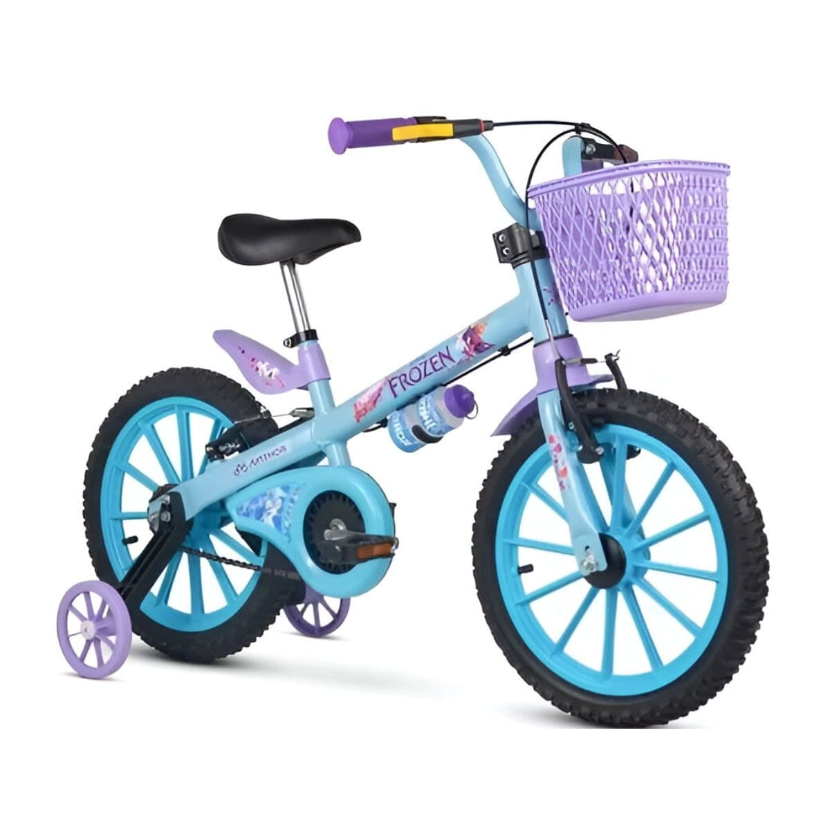 Bicicleta Aro 16 Nathor Frozen Azul e Roxo
