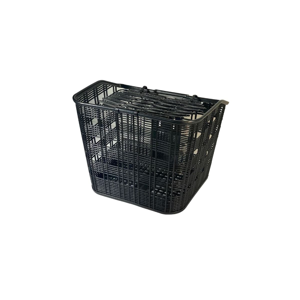 Cesta de Bicicleta Grande Com Tampa Aro 26 Importado Nylon Preto