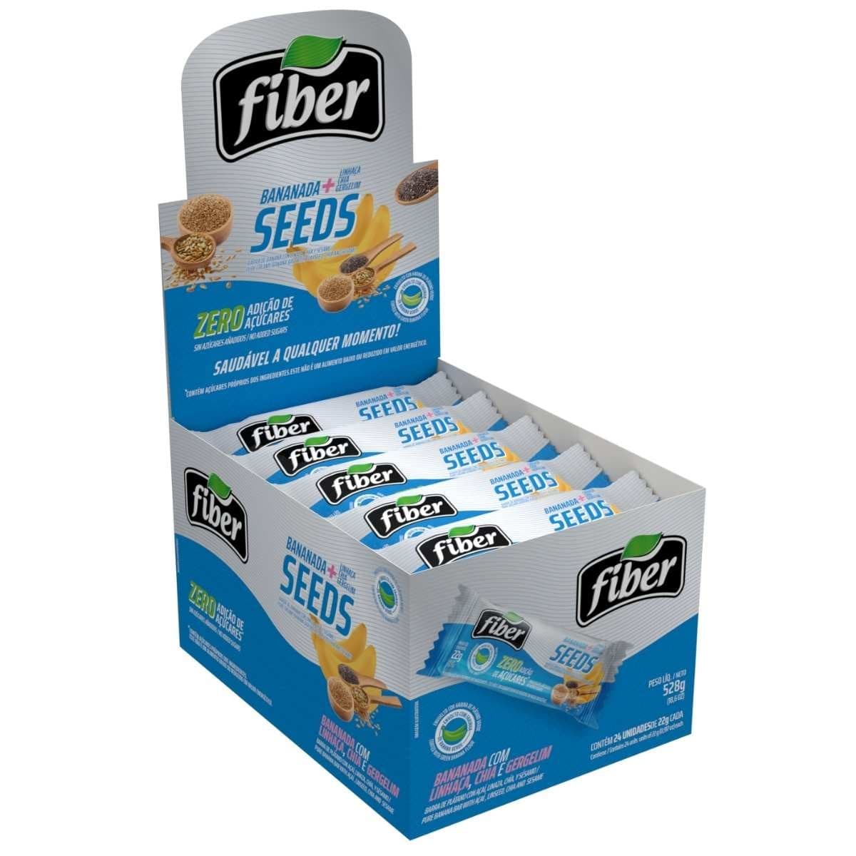 Suplemento Fiber Barra Cereal Seeds Banana ( 24 Unidades )
