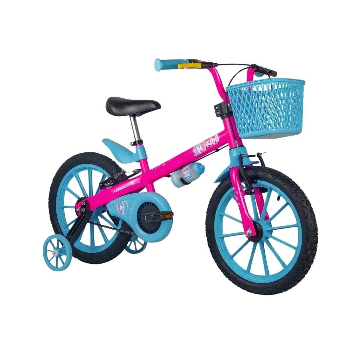 Bicicleta Aro 16 Absolute Unicornio Rosa e Azul