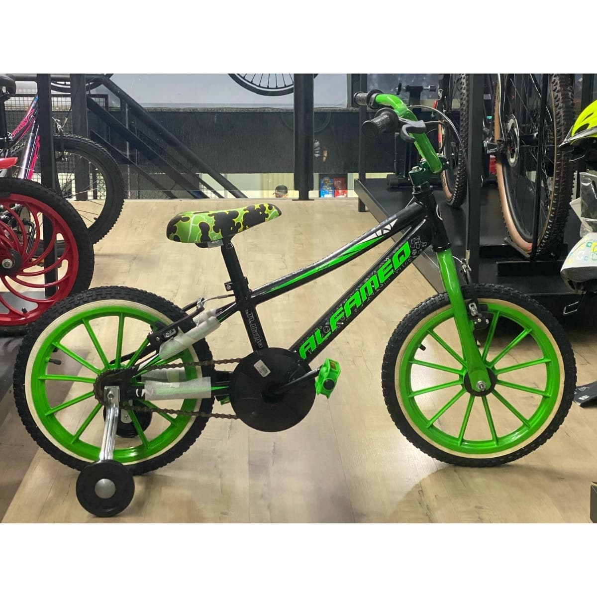 Bicicleta Aro 16 Alfameq Preto Verde