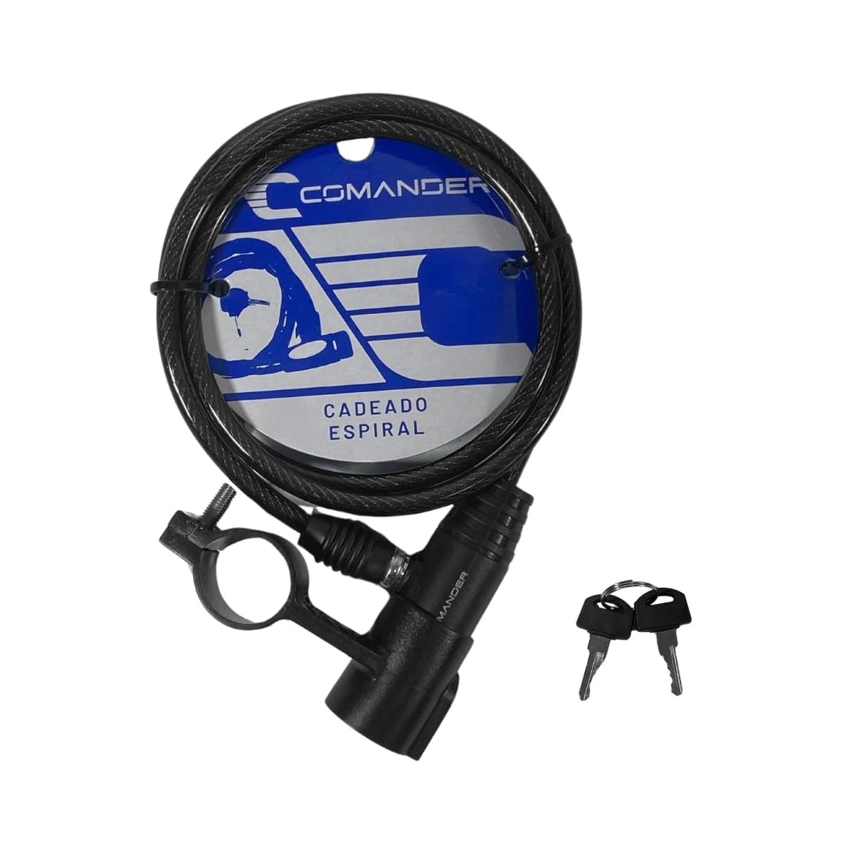 Cadeado de Bicicleta Espiral Comander Chave 6mm X 1M