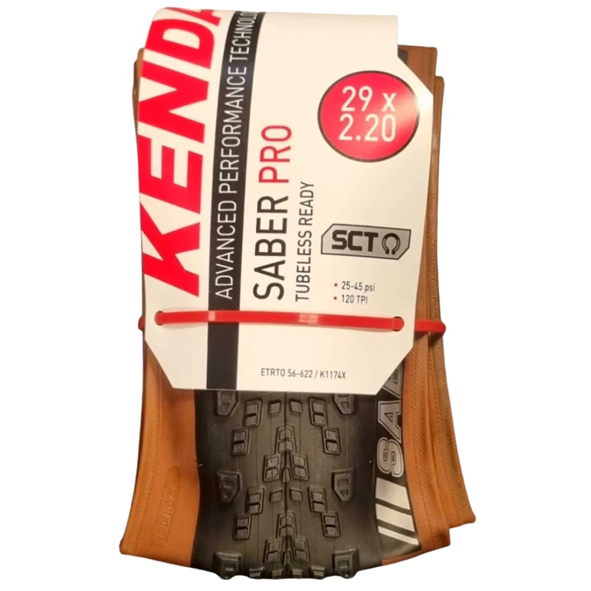 Pneu 29x2.20 Kenda Saber Kevlar Preto Faixa Marrom